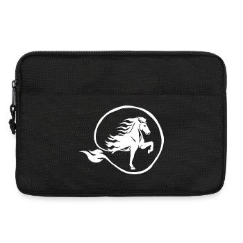 Islandpferd Flammen Tölt Feuerpferd - Laptoptasche 13" - Schwarz - Vorne