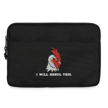 I will hendl this - lustiger Hahn, Spruch Hühner - Laptoptasche 13" - Schwarz - Vorne