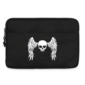 White winged skull - Laptop bag 13" - black - Front