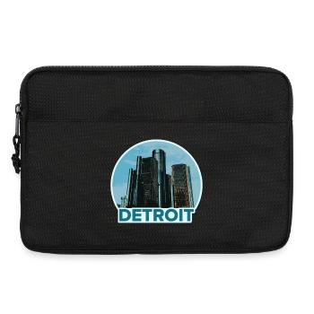 Detroit Stadtskyline Abzeichen - Laptoptasche 13" - Schwarz - Vorne