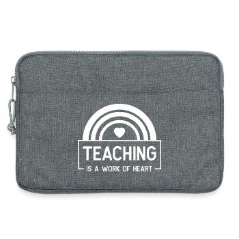 Teaching work of heart - Lustiges Lehrer Design - Laptoptasche 13" - Grau meliert - Vorne