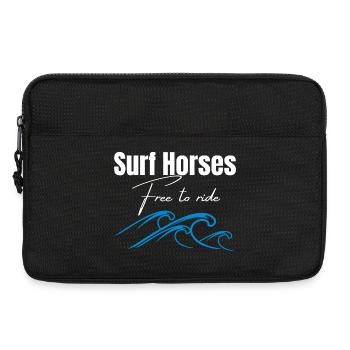 Surf Horses Free to Ride Waves - Laptop bag 13" - black - Front