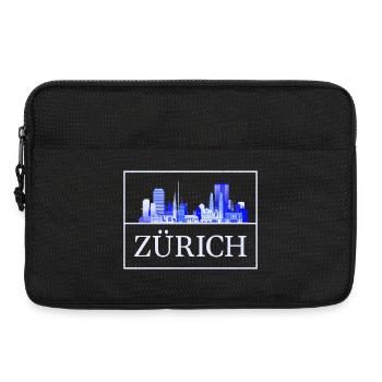 Silhouette bleue de Zurich Skyline - Sacoche pour ordinateur portable 13 pouces - noir - Devant