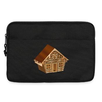 zauberhafte Blockhütte im 3D Stil in Holz Optik - Laptoptasche 13" - Schwarz - Vorne