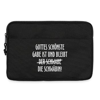 Gottes schönste Gabe ist die Schwäbin (Weiss) - Laptoptasche 13" - Schwarz - Vorne