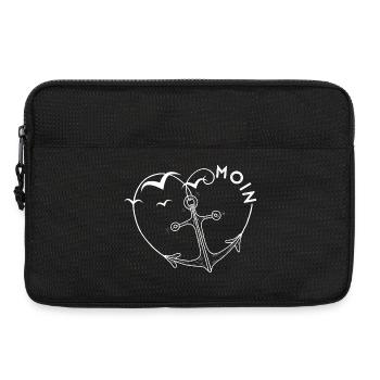 moin Anker Herz Möwen Vögel - Laptoptasche 13" - Schwarz - Vorne