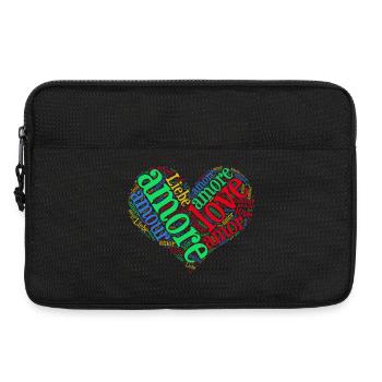t-shirt love love love love Liebe Liebe word cloud - Laptoptasche 13" - Schwarz - Vorne