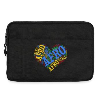 tshirt Afro heart word cloud t-shirt collage - Laptop bag 13" - black - Front