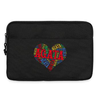 t-shirt Agata word cloud coeur t-shirt - Sacoche pour ordinateur portable 13 pouces - noir - Devant