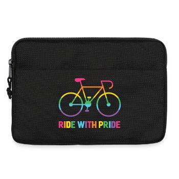 LGBTQ Cyclist - Ride With Pride - Laptop bag 13" - black - Front