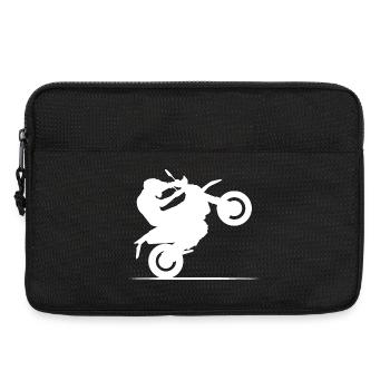 Motorcycle Biker Symbol Wheelie Cross Freestyle icon - Laptop bag 13" - black - Front