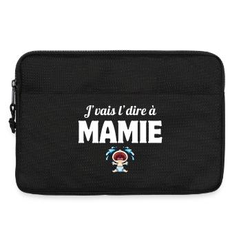 j'vais l'dire, enfant, super mamie - Sacoche pour ordinateur portable 13 pouces - noir - Devant