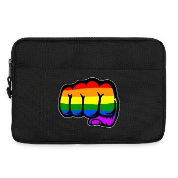 Main Poing Rainbow Flag - Sacoche pour ordinateur portable 13 pouces - noir - Devant