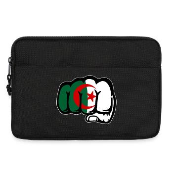 Drapeau de l’Algérie Main Poing - Sacoche pour ordinateur portable 13 pouces - noir - Devant