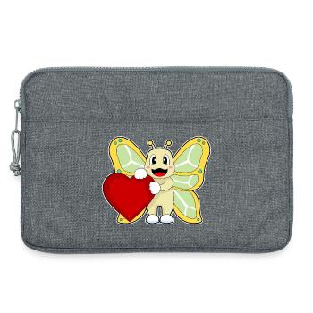 Coeur de papillon - Sacoche pour ordinateur portable 13 pouces - gris chiné - Devant