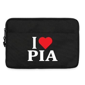Tee shirt J'aime Pia idée cadeau t-shirt - Sacoche pour ordinateur portable 13 pouces - noir - Devant