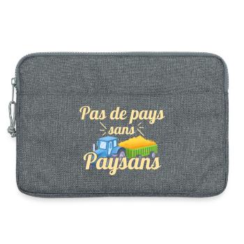 Pas de pays sans paysans - Sacoche pour ordinateur portable 13 pouces - gris chiné - Devant