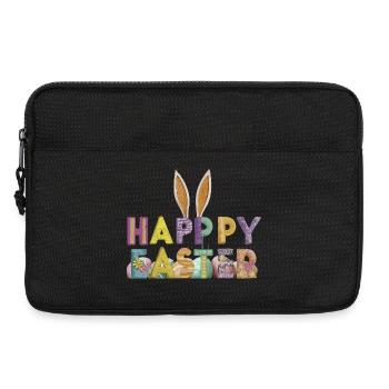Osterhasen-Design mit bunten Buchstaben - Laptoptasche 13" - Schwarz - Vorne