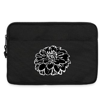 Flower black flowers black blossom graphic florals - Laptop bag 13" - black - Front