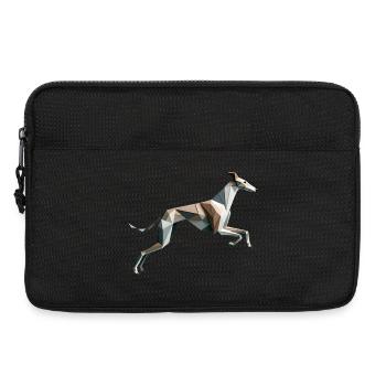 Jagdhund läuft Origami Geometrisch 3D - Laptoptasche 13" - Schwarz - Vorne