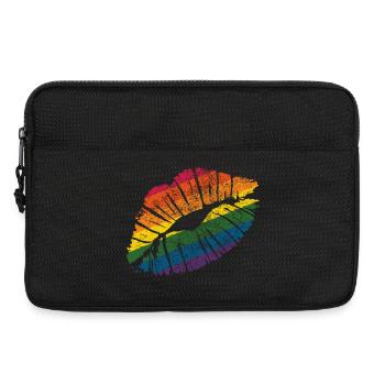 Smooch rainbow Rouge à lèvres Kiss Mark Love Statement - Sacoche pour ordinateur portable 13 pouces - noir - Devant