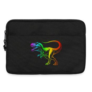 dinosaure tyrannosaure rex, t-rex arc-en-ciel - Sacoche pour ordinateur portable 13 pouces - noir - Devant
