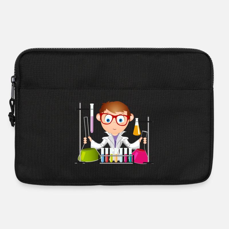 Ein junger Mann als Wissenschaftler im Labor - Laptoptasche 13" - Schwarz
