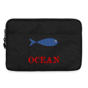 POISSON. POISSON D'AVRIL. VACANCES. ETE. HUMOUR - Sacoche pour ordinateur portable 13 pouces - noir - Devant