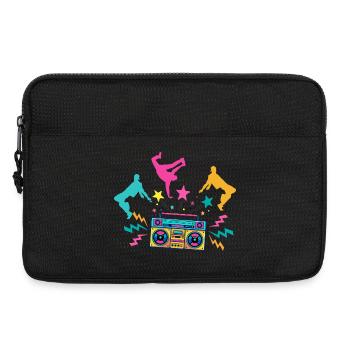 Ghettoblaster Neon tanzende Silhouetten - Laptoptasche 13" - Schwarz - Vorne