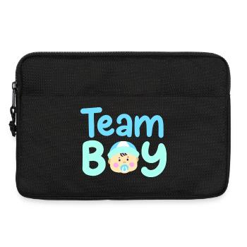 Team Boy: Bekanntgabe des Geschlechts des Babys - Laptoptasche 13" - Schwarz - Vorne