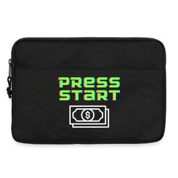 Press Start Retro Arcade Geldschein - Laptoptasche 13" - Schwarz - Vorne