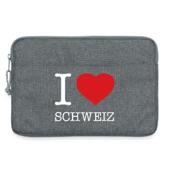 J’AIME LA SUISSE - Sacoche pour ordinateur portable 13 pouces - gris chiné - Devant