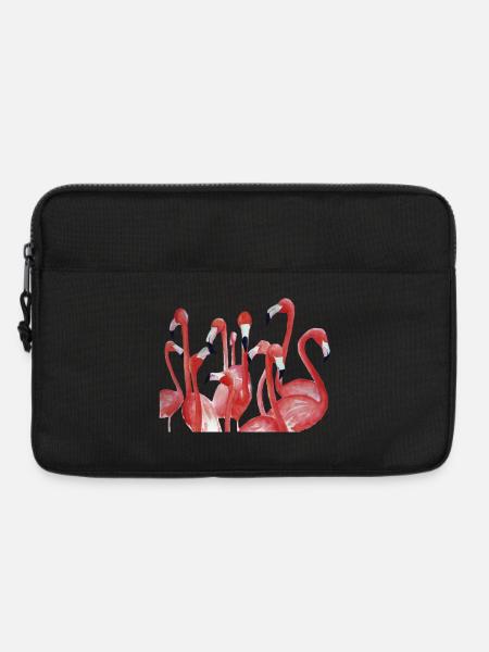 Vivid Flamingo Watercolour Ensemble - Laptop bag 13" - black