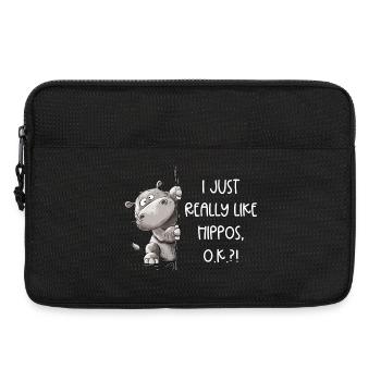 I Just Really Like Hippos I Nilpferd I Flusspferd - Laptoptasche 13" - Schwarz - Vorne