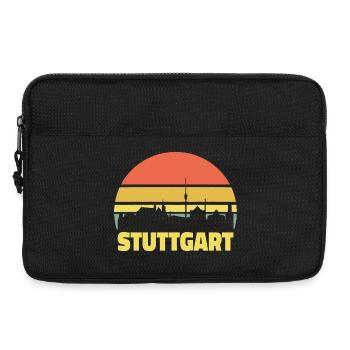 Stuttgart Skyline Retro Vintage Silhouette - Laptoptasche 13" - Schwarz - Vorne