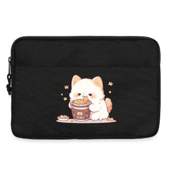 Spaghetti cats - Cat is having fun with past - Laptop bag 13" - black - Front