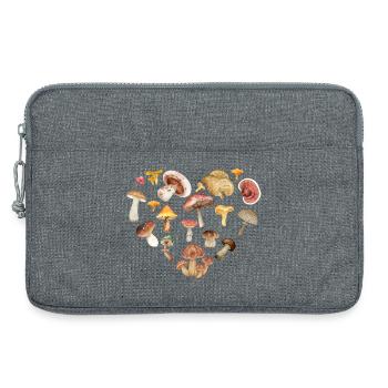 Champignons en forme de cœur.T-shirt pour cueilleur de champignons - Sacoche pour ordinateur portable 13 pouces - gris chiné - Devant