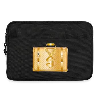Goldener Luxus-Koffer mit Dollarzeichen - Laptoptasche 13" - Schwarz - Vorne