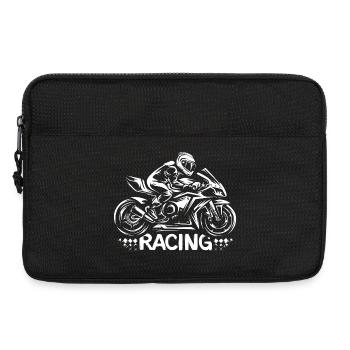 Dessin de course de moto - Superbike racer - Sacoche pour ordinateur portable 13 pouces - noir - Devant