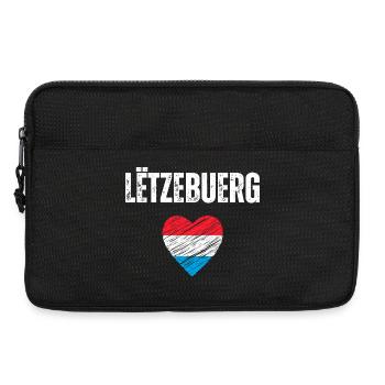 J’adore le Luxembourg, drapeau du Luxembourg - Sacoche pour ordinateur portable 13 pouces - noir - Devant