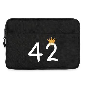 Graffiti number 42 with crown - Laptop bag 13" - black - Front