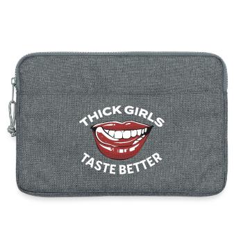 Dicke Mädchen schmecken besser kurvige Frauen dick - Laptoptasche 13" - Grau meliert - Vorne