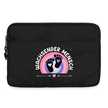 Femme enceinte GRANDISSANT HUMAIN Drôle - Sacoche pour ordinateur portable 13 pouces - noir - Devant