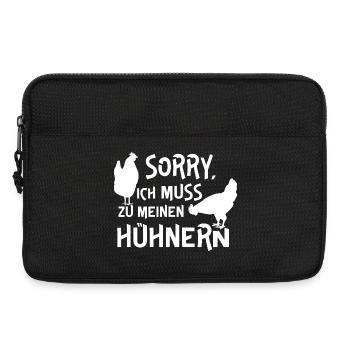 Design de poulet humoristique avec texte - Sacoche pour ordinateur portable 13 pouces - noir - Devant