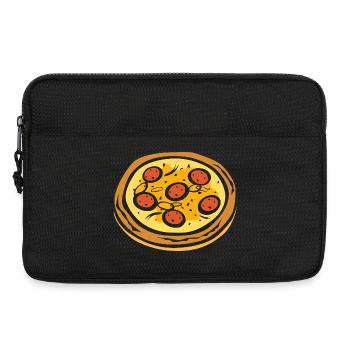 Pizza Salami Design – Lustiges Food Motiv - Laptoptasche 13" - Schwarz - Vorne