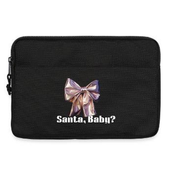 Elegante metallic Satin Schleife - Laptoptasche 13" - Schwarz - Vorne