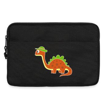 Lustiger Dino mit Punkten - Laptoptasche 13" - Schwarz - Vorne