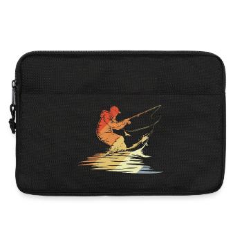Pêche Graphique Style Rétro - Sacoche pour ordinateur portable 13 pouces - noir - Devant