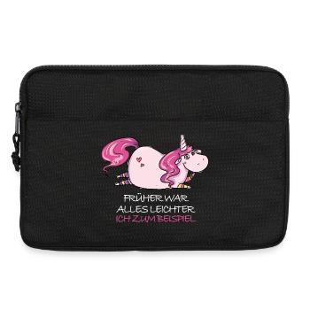 Lustige Dickes Einhorn Spruch Molliges Einhorn - Laptoptasche 13" - Schwarz - Vorne