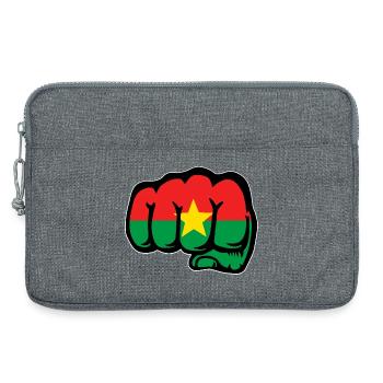Drapeau du Burkina Faso Poing - Sacoche pour ordinateur portable 13 pouces - gris chiné - Devant
